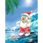 Puzzle   XXL Teile - Surfin' Santa