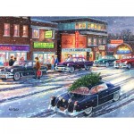 Puzzle   XXL Teile - Weihnachtsdämmerung auf der Hauptstraße