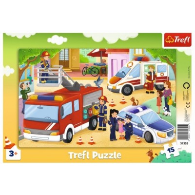 Trefl-31355 Rahmenpuzzle - Notfallfahrzeuge