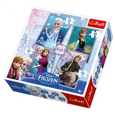 Trefl-34210 4 Puzzles - Disney: Frozen