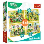 Puzzle  Trefl-34358 4 in 1 - Treflik's common fun