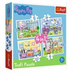 Puzzle  Trefl-34359 4 in 1 - Holiday reccolection - Peppa Pig