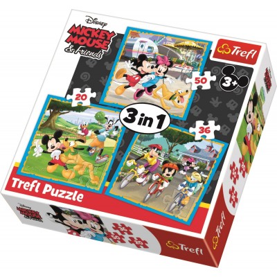 Puzzle Trefl-34846 3 in 1 - Mickey Mouse with friends