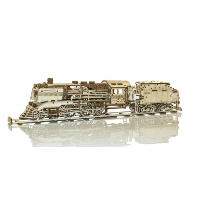 Wooden-City-WR323-8473 3D Holzpuzzle - Wooden Express + Tender with rails